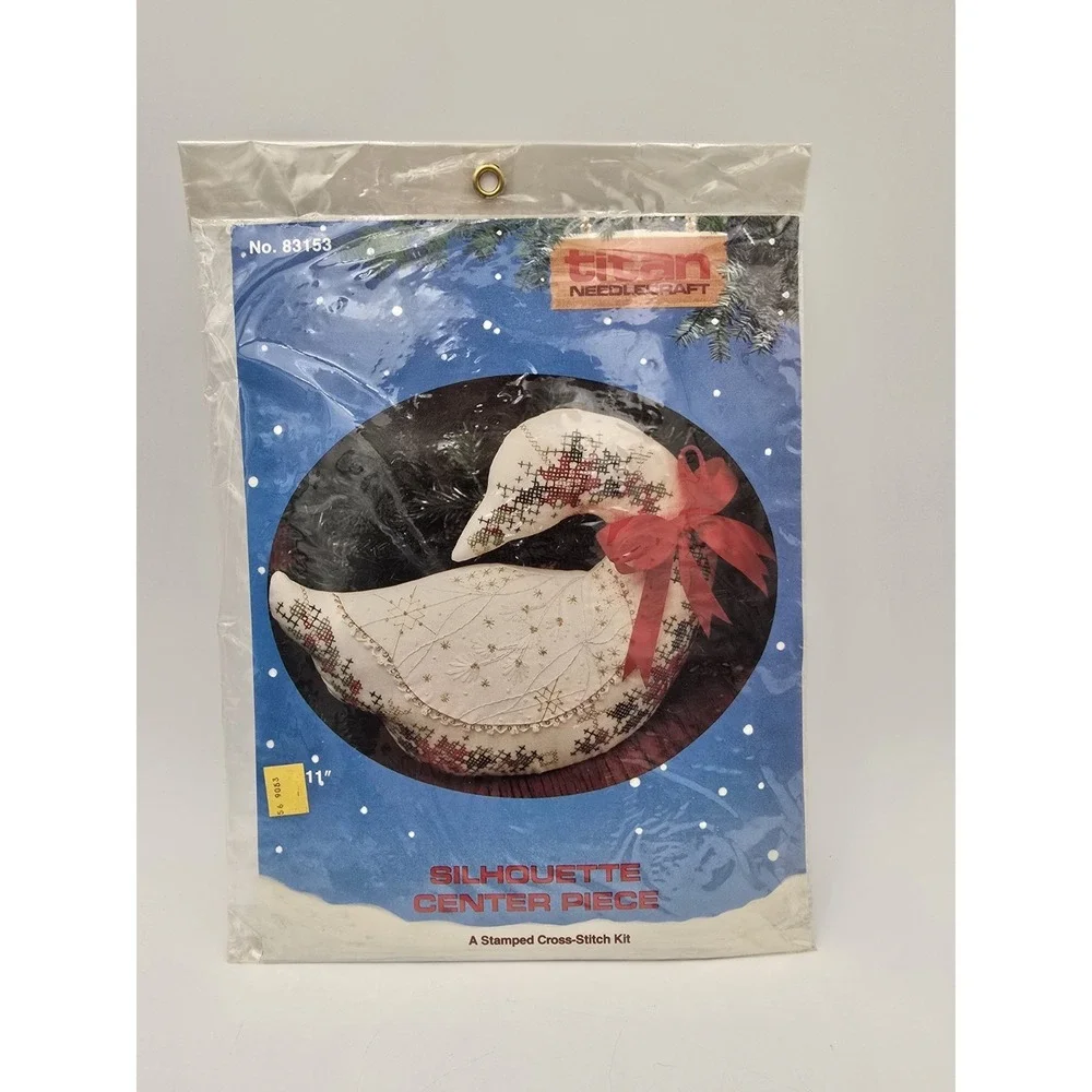 Titan‎ Needlecraft Stamped Cross Stitch Kit Goose Silhouette Centerpiece 1980s